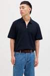 Jack & Jones Essentials Jjeaustin Normal Kalıp Fermuarlı Erkek Polo Yaka T Shirt 12279177 LACİVERT