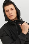 Jack & Jones Essentials Jjebasıic Suya Dayanıklı Kapüşonlu Regular Fit Erkek Ceket 12236300 SİYAH