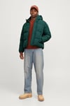 Jack & Jones Essentials Jjebradley Comfort Fit Kapüşonlu Kapitone Erkek Mont 12256974 KOYU YEŞİL