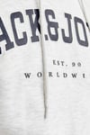 Jack & Jones Essentials Jjecaleb Pamuklu Relaxed Fit Kapüşonlu Erkek Sweat 12256521 AÇIK GRİ