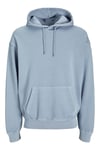 Jack & Jones Essentials Jjecharge Pamuklu Oversize Fit Kapüşonlu Erkek Sweat 12268272 AÇIK MAVİ