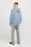 Jack & Jones Essentials Jjecharge Pamuklu Oversize Fit Kapüşonlu Erkek Sweat 12268272 AÇIK MAVİ