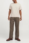 Jack & Jones Essentials Jjecorp Pamuklu Slim Fit Bisiklet Yaka Erkek T Shirt 12151955 AÇIK BEJ