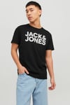 Jack & Jones Essentials Jjecorp Pamuklu Slim Fit Bisiklet Yaka Erkek T Shirt 12151955 SİYAH-BEYAZ