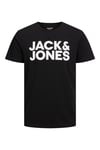 Jack & Jones Essentials Jjecorp Pamuklu Slim Fit Bisiklet Yaka Erkek T Shirt 12151955 SİYAH-BEYAZ