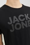 Jack & Jones Essentials Jjecorp Pamuklu Slim Fit Bisiklet Yaka Erkek T Shirt 12151955 SİYAH-SİYAH