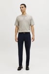 Jack & Jones Essentials Jjeemil Pamuklu Fermuarlı Erkek Polo Yaka T Shirt 12288260 BEJ