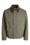 Jack  &Jones Essentials Jjegraham Pamuklu Regular Fit Kadife Yaka Erkek Mont 12288889 HAKİ