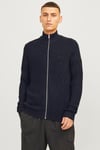 Jack & Jones Essentials Jjelewis Regular Fit Fermuarlı Dik Yaka Örme Erkek Hırka 12257483 KOYU LACIVERT