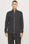 Jack & Jones Essentials Jjelewis Regular Fit Fermuarlı Dik Yaka Örme Erkek Hırka 12257483 ASFALT