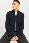 Jack & Jones Essentials Jjelewis Regular Fit Fermuarlı Dik Yaka Örme Erkek Hırka 12257483 KOYU LACIVERT