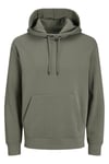 Jack & Jones Essentials Jjestar Pamuklu Kapüşonlu Erkek Sweat 12208157 YEŞİL