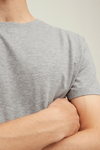 Jack & Jones Essentials Organik Pamuklu Regular Fit Bisiklet Yaka Erkek T Shirt 12113648 AÇIK GRİ