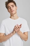 Jack & Jones Essentials Organik Pamuklu Regular Fit Bisiklet Yaka Erkek T Shirt 12113648 BEYAZ