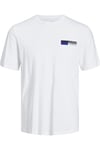 Jack & Jones Essentials Pamuklu Slim Fit Bisiklet Yaka Erkek T Shirt 12233999 BEYAZ-MAVİ