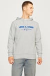 Jack & Jones Jjalvis Pamuklu Relaxed Fit Kapüşonlu Yaka Erkek Sweat 12256848 AÇIK GRİ