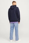 Jack & Jones Jjalvis Pamuklu Relaxed Fit Kapüşonlu Yaka Erkek Sweat 12256848 LACİVERT
