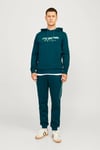 Jack & Jones Jjalvis Pamuklu Relaxed Fit Kapüşonlu Yaka Erkek Sweat 12256848 KOYU YEŞİL