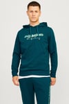 Jack & Jones Jjalvis Pamuklu Relaxed Fit Kapüşonlu Yaka Erkek Sweat 12256848 KOYU YEŞİL