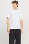 Jack & Jones Jjbeau % 100 Pamuk Relaxed Fit Bisiklet Yaka Erkek T Shirt 12275012 BEYAZ