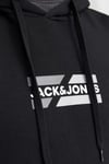 Jack & Jones Jjcorp Pamuklu Logolu Regular Fit Kapüşonlu Erkek Sweat 12268422 SİYAH