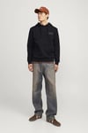 Jack & Jones Jjecorp Pamuklu Regular Fit Logolu Kapüşonlu Erkek Sweat 12152840 SİYAH