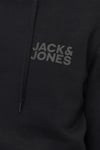 Jack & Jones Jjecorp Pamuklu Regular Fit Logolu Kapüşonlu Erkek Sweat 12152840 SİYAH