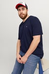 Jack & Jones Jjepaulos Büyük Beden Bisiklet Yaka Pamuklu Erkek T Shirt 12253778 LACİVERT