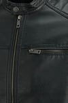 Jack & Jones Jjerocky Regular Fit Fermuarlı Suni Erkek Deri Ceket 12147218 SİYAH