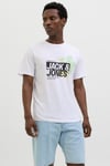 Jack & Jones Jjjaxon Pamuklu Regular Fit Logo Baskılı Erkek T Shirt 12269390 BEYAZ