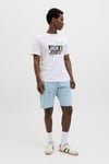 Jack & Jones Jjjaxon Pamuklu Regular Fit Logo Baskılı Erkek T Shirt 12269390 BEYAZ