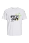 Jack & Jones Jjjaxon Pamuklu Regular Fit Logo Baskılı Erkek T Shirt 12269390 BEYAZ