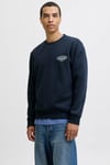 Jack & Jones Jjmakoto Regular Fit Bisiklet Yaka Erkek Sweat 12278601 LACİVERT
