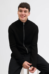 Jack & Jones Jjpannel Pamuk Karışımlı Regular Fit Dik Yaka Erkek Hırka 12278920 SİYAH