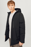 Jack & Jones Jjpayne Rüzgar Geçirmez Regular Fit Kapüşonlu Erkek Mont 12256884 SİYAH
