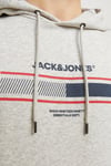 Jack & Jones Jjsouth Baskılı Pamuklu Regular Fit Kapüşonlu Erkek Sweat 12256820 AÇIK GRİ