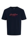 Jack & Jones Originals Baskılı % 100 Pamuk Regular Fit Bisiklet Yaka Erkek T Shirt 12297893 LACİVERT