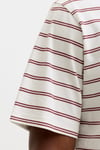 Jack & Jones Originals Çizgili Pamuklu Relaxed Fit Bisiklet Yaka Erkek T Shirt 12291021 BEYAZ-BORDO