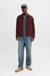 Jack & Jones Originals Çizgili Pamuklu Relaxed Fit Bisiklet Yaka Erkek T Shirt 12291021 LACİVERT-BEYAZ