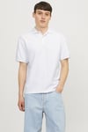 Jack & Jones Originals Jorfrederiksberg % 100 Pamuk Regular Fit Düğmeli Erkek Polo Yaka T Shirt 12263111 BEYAZ
