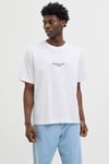 Jack & Jones Originals Jorislington Pamuklu Oversize Fit Bisiklet Yaka Erkek T Shirt 12273157 BEYAZ