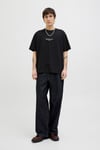 Jack & Jones Originals Jorislington Pamuklu Oversize Fit Bisiklet Yaka Erkek T Shirt 12273157 SİYAH