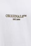 Jack & Jones Originals Jorislington Pamuklu Oversize Fit Bisiklet Yaka Erkek T Shirt 12273157 BEYAZ