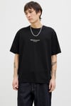 Jack & Jones Originals Jorislington Pamuklu Oversize Fit Bisiklet Yaka Erkek T Shirt 12273157 SİYAH