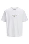 Jack & Jones Originals Jorislington Pamuklu Oversize Fit Bisiklet Yaka Erkek T Shirt 12273157 BEYAZ