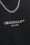Jack & Jones Originals Jorislington Pamuklu Oversize Fit Bisiklet Yaka Erkek T Shirt 12273157 SİYAH