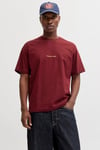 Jack & Jones Originals Jornorrebro % 100 Pamuk Regular Fit Bisiklet Yaka Erkek T Shirt 12282892 BORDO