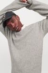 Jack & Jones Originals Jorollie Yün Karışımlı Relaxed Fit Bisiklet Yaka Örme Erkek Kazak 12215468 AÇIK GRİ