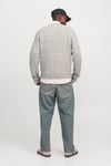 Jack & Jones Originals Jorollie Yün Karışımlı Relaxed Fit Bisiklet Yaka Örme Erkek Kazak 12215468 AÇIK GRİ