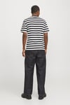 Jack & Jones Originals Jorvesterbro % 100 Pamuk Relaxed Fit Çizgili Erkek T Shirt 12265748 SİYAH-BEYAZ